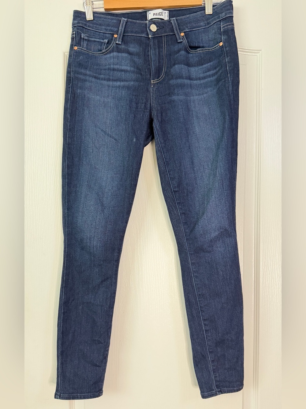 Paige Verdugo Women's Ankle Skinny Jeans Dark Wash Stretch Denim Size 29
